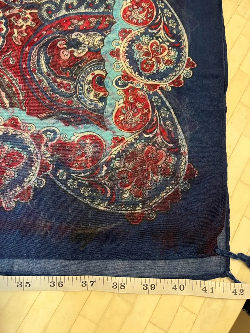 Paisley Square Shawl with Tassels Boho Cottagecore